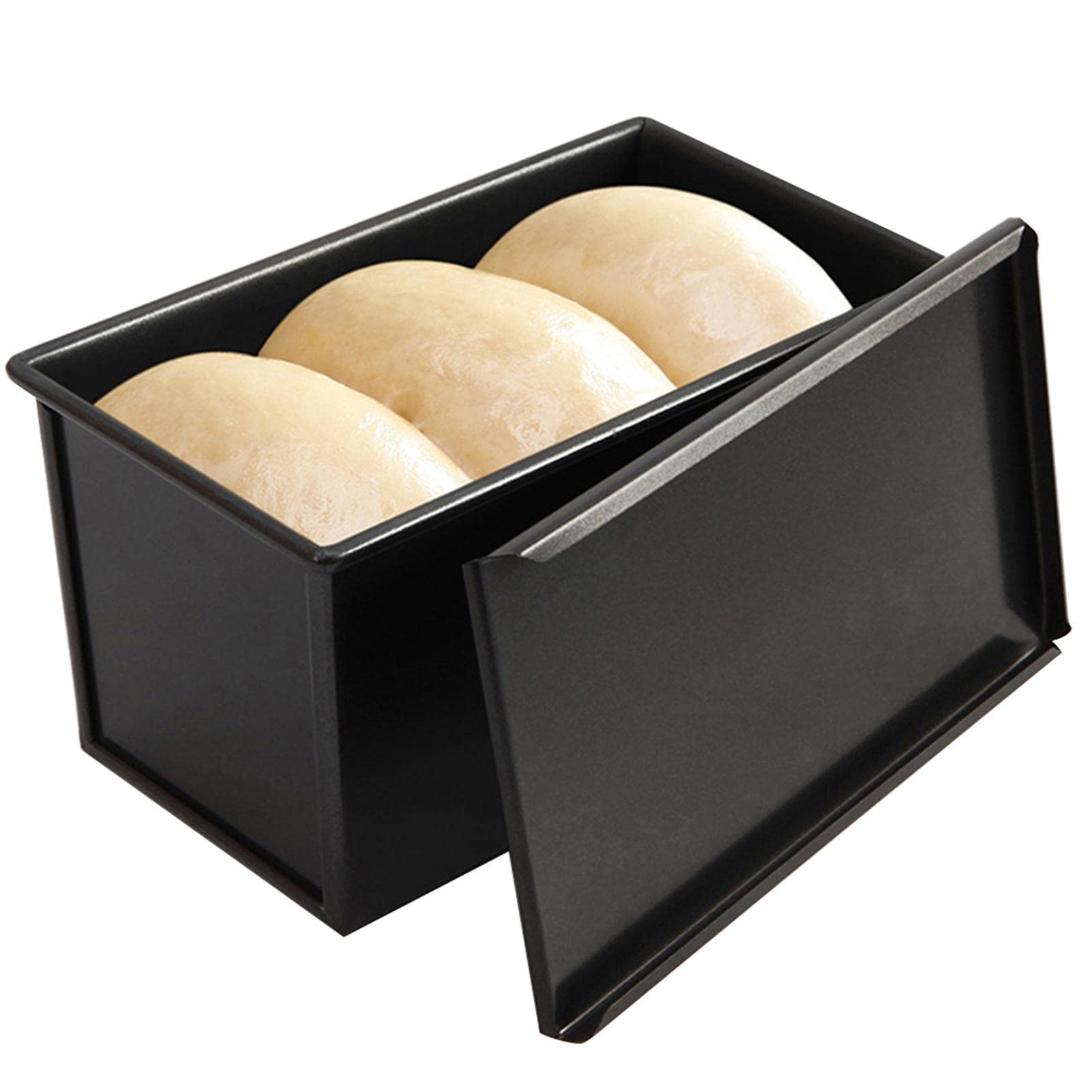 delr Kastenform mit Deckel | Hochhitzebeständige Kastenform mit Deckel, aluminisierte Antihaft-Toastbox zum Backen im Ofen - Haushaltssichere Backform zum Backen von Brot, Käsekuchen