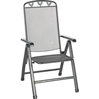 greemotion Klappsessel Toulouse eisengrau, Stuhl aus kunststoffummanteltem Stahl, Gartenstuhl mit 5-fach verstellbarer Rückenlehne, witterungsbeständig und pflegeleicht