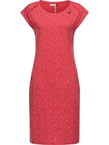 Ragwear Damen Kleid Dress Sommerkleid Jerseykleid Freizeitkleid Strandkleid Rivan Print Red Gr. S