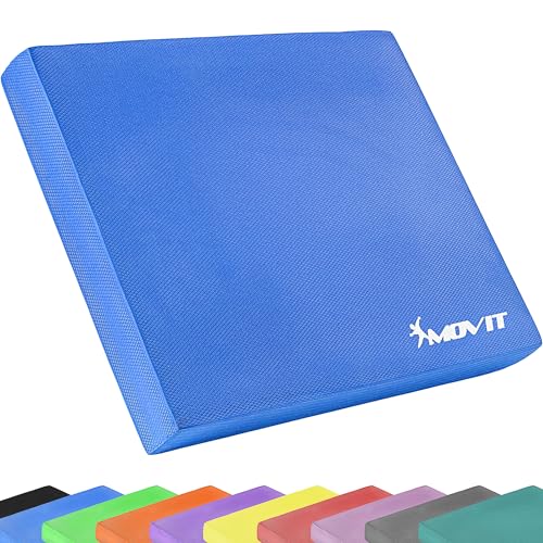 MOVIT® XXL Balance Pad Dynamic Base, 50x40x6cm mit Elastikband, Farbwahl: 10 Farben, Training für Gleichgewicht und Koordination, Gleichgewichtstrainer Balancekissen - blau
