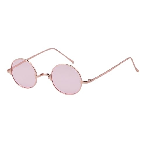 MUTYNE Retro Runde Sonnenbrille Damen Herren Luxus Vintage Persönlichkeit Brücke Kleiner Rahmen Brillenschirme,C10,Einheitsgröße