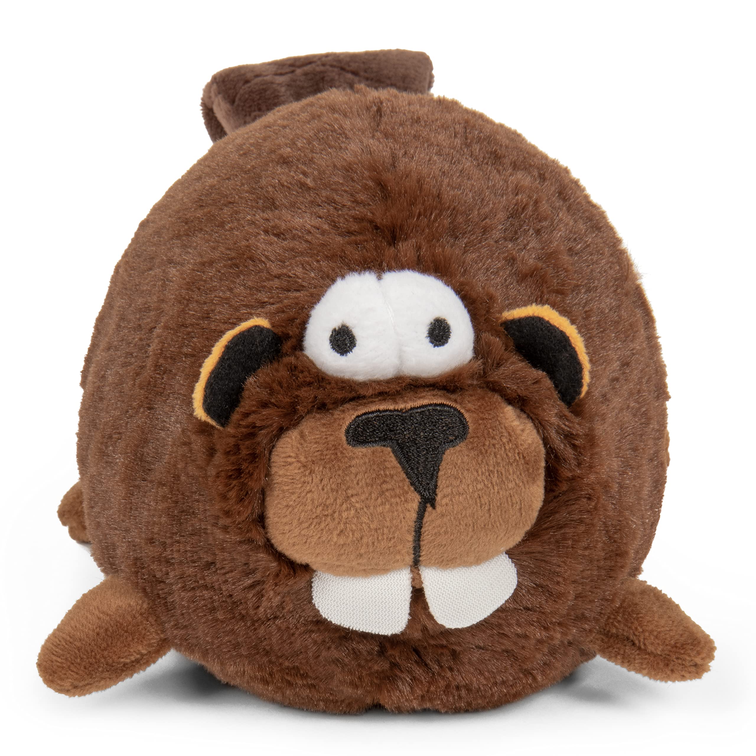 goDog Action Plush Beaver Animiertes Hundespielzeug, quietschend, Kauschutz-Technologie, Braun, Einheitsgröße