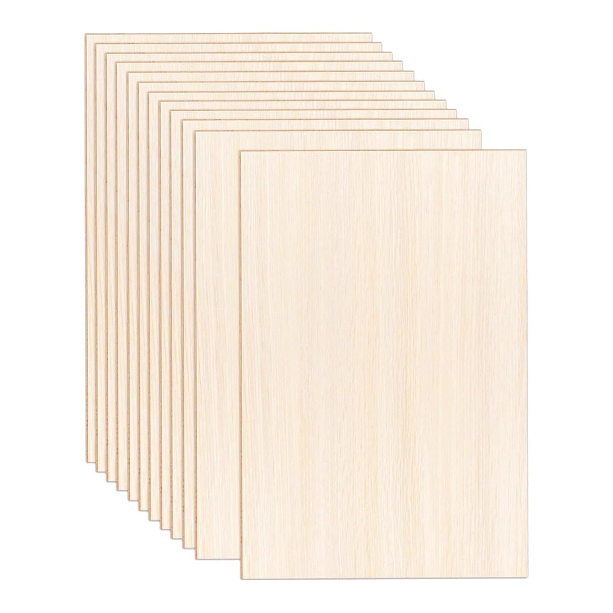 ZUHEGELA 12er-Pack Blätter 12 X 8 X 1/13 Dünne Sperrholzplatten, Unbearbeitete Holzquadrate, Bretter