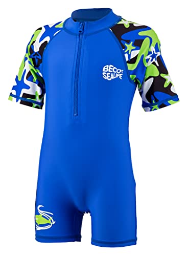 Beco Sealife Kinder Badeanzug Schwimmanzug Einteiler UV 50+ Shorty Gr. 80-158 (as3, Numeric, Numeric_152, Numeric_158, Regular, blau, 152/158)