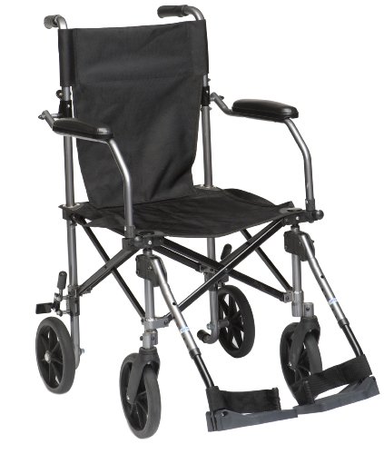 Drive Medical TC005 Travelite Transport-Rollstuhl aus Aluminium, 46 cm