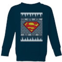 DC Superman Knit Kinder Weihnachtspullover - Navy Blau - 9-10 Jahre - Marineblau