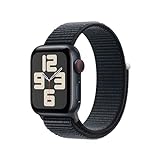 Apple Watch SE (2. Generation, 2023) (GPS + Cellular, 40 mm) Smartwatch mit Aluminiumgehäuse und Sport Loop Armband in Mitternacht. Fitness- und Schlaftracker, Herzfrequenzmesser, CO₂ neutral