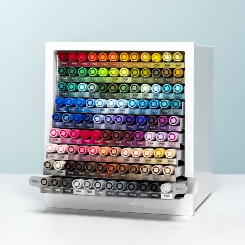 Tombow Schreibtisch-Organizer | Praktische Aufbewarung für ABT Dual Brush Pens in 107 Farben + Blender [ABT-108C-ORGA]