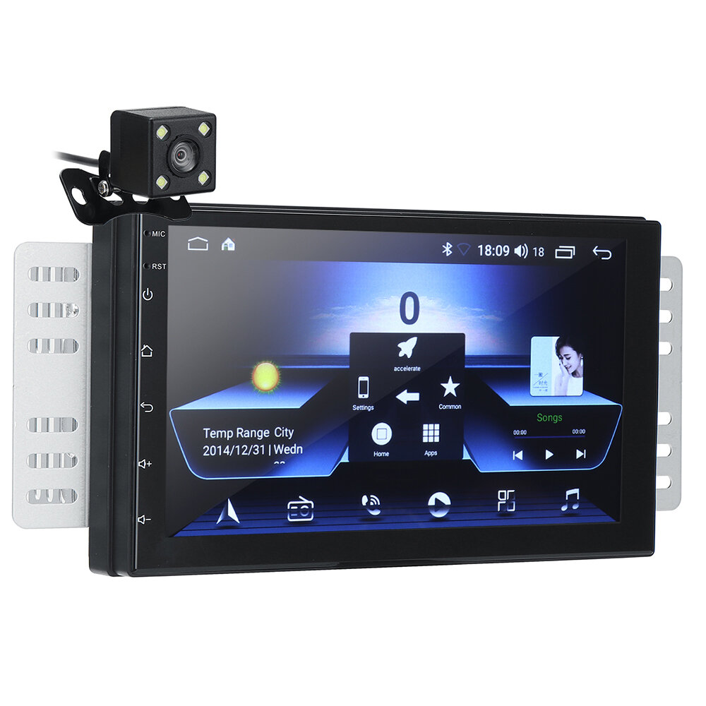 iMars 7 Zoll 2+32G Android 10.0 Autoradio Stereo MP5 Player 2 Din 2.5D Bildschirm GPS WIFI Bluetooth FM mit Rückfahrkame