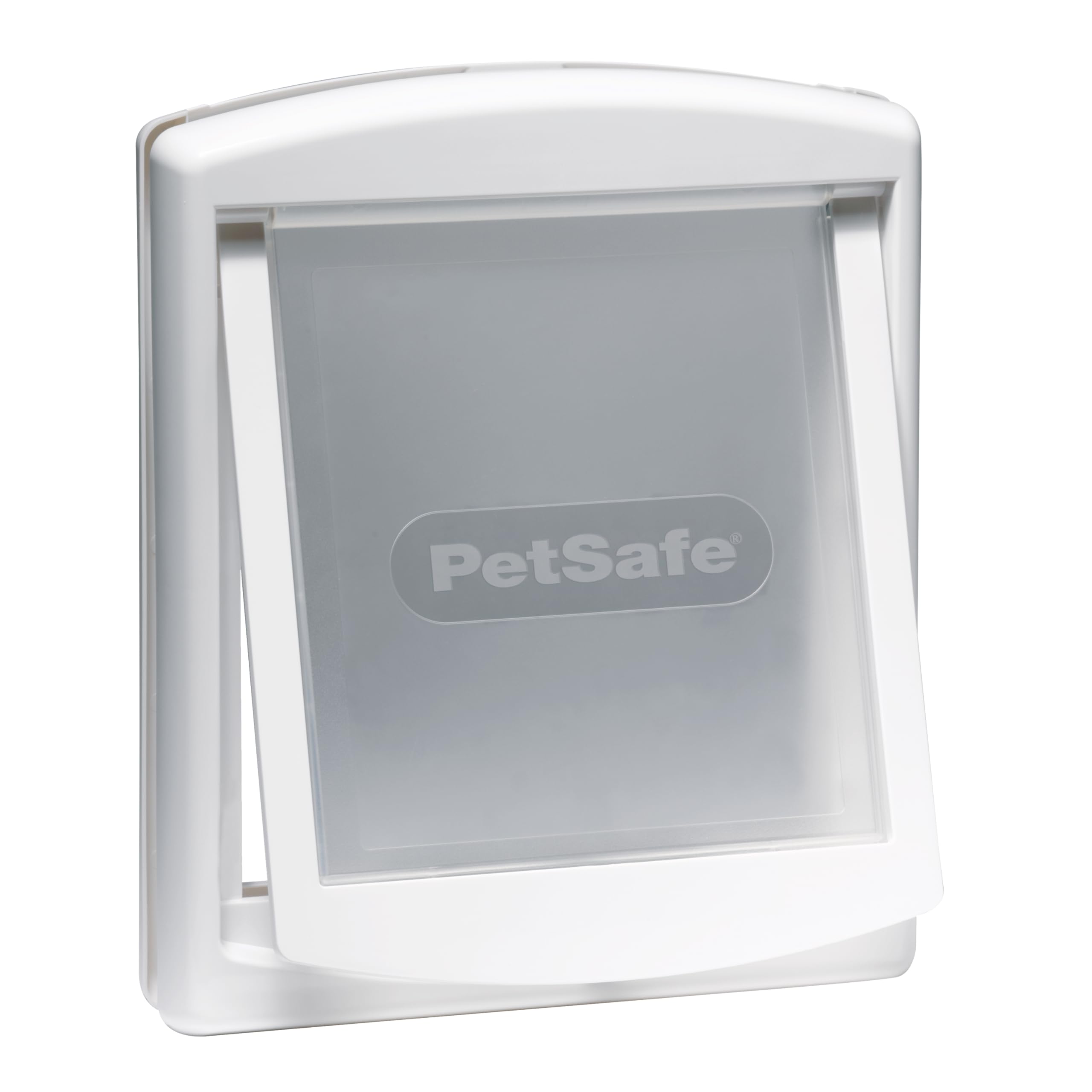 PetSafe Staywell Haustiertüre Original aus Kunststoff mit 2 Verschlussoptionen, Für Haustiere bis zu 45 kg, Größe L, Weiß