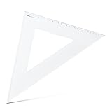 Aristo AR4530F Dreieck 45° mit Facette (Kathete 297mm, Hypotenuse 420mm, abriebfeste Tiefprägung der Teilung, Plexiglas) transparent