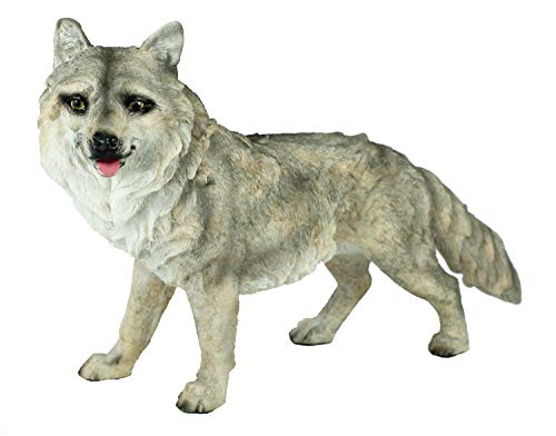 colourliving Wolf Tierfigur Wolf-Figur 36 cm Wolfsfigur Wolf-Deko Wolfswelpe Gartendeko Dekofigur