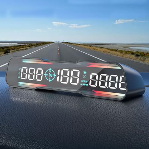 MOMOTOU Universelles 7 Zoll Auto HUD GPS Head Up Display GPS Geschwindigkeitsmesser Übergeschwindigkeitsalarm Müdigkeit Fahren Reminder Für Motorrad LKW Auto (G19)