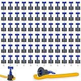 SIMPLEFIX Nivelierset Fliesen Nivelliersystem Wiederverwendbar 100 Stück & 2 Stück Schlüssel | Premium-Set Fliesenkeil Kit Ersatzclips Verlegehilfe Nivellierset