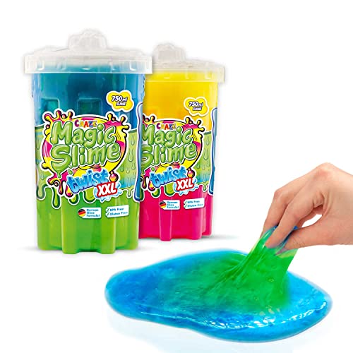 Craze Magic Slime Twist XXL |2er Set Schleim Kinder in Neonfarben Farbmischungen - Slime Kit XXL 2X 750 ml - Kinderschleim sicher & geruchsneutral