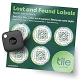 Tile Mate (2022) Bluetooth Item Finder, 1 Pack, Black + Lost and Found Label, Waldgrün