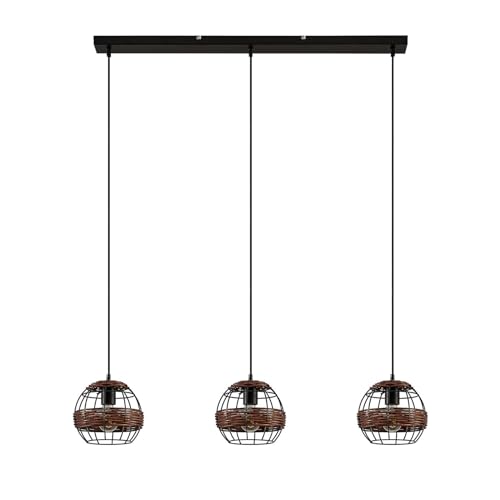 Lindby Pendelleuchte 'Kaska' (Modern) in Schwarz aus Metall u.a. für Wohnzimmer & Esszimmer (3 flammig, E27, A++) - Deckenlampe, Esstischlampe, Hängelampe, Hängeleuchte, Wohnzimmerlampe