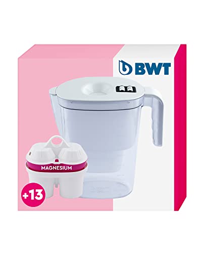BWT - 815530 - Tischwasserfilter VIDA - 2,6 l, weiß - Wasserfilterkanne mit 13 Filter-Kartuschen für Magnesium Mineralized Water