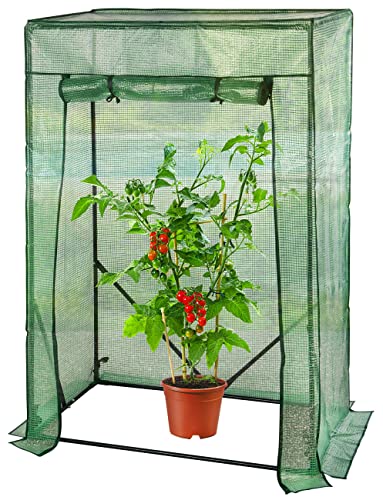 Royal Gardineer Tomatengewächshaus: Tomaten-Folien-Gewächshaus, aufrollbare Tür, 100 x 50 x 150 cm, grün (Foliengewächshaus)