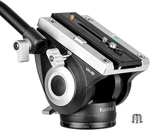 koolehaoda VH-90 Professioneller, Leichter, Flacher Videokopf für Spiegelreflexkameras mit Schnellwechselplatte