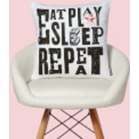 Monopoly Eat Sleep Play Repeat Square Cushion - 50x50cm - Soft Touch