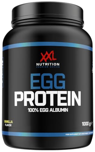 XXL Nutrition - Egg Protein - Eiklarpulver, Eiweißpulver, Ideal bei Laktoseintoleranz - Vanille - 1000 Gramm