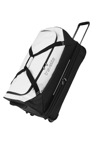 travelite Trolley Reisetasche mit Rollen aus wasserabweisendem Material, Basics Weichgepäck Rolltasche mit Dehnfalte, 70 cm, 98-119 Liter