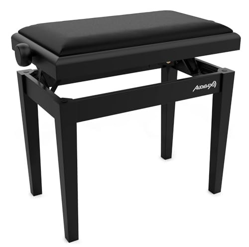 Audibax KB600 Black Banco para Piano Teclado Ajustable Regulable. Acolchado