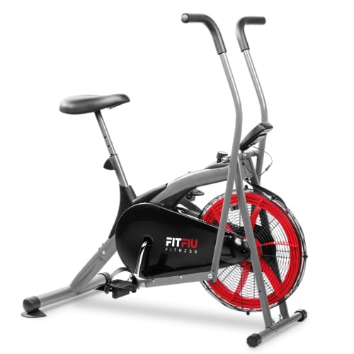 Fitfiu BELI-150 elliptisches Fahrrad, Luftwiderstand, mit LCD-Display, Air Bike, Erwachsene, Unisex, Schwarz, 93 x 20,5 x 66 cm