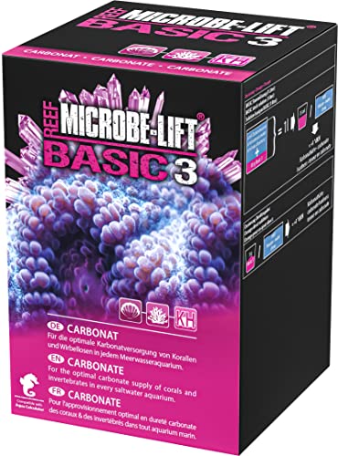 MICROBE-LIFT Basic 3 Carbonate - hochreines Carbonat (KH) für jedes Meerwasser Aquarium, sehr ergiebig, 2000g