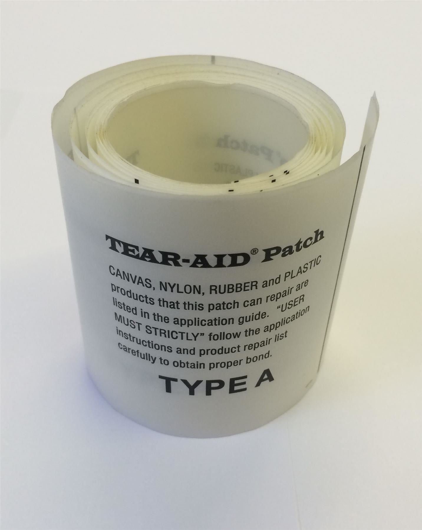 Tear Aid Selbstklebender Reparatur-Flicken Typ A für Zelte, Drachen, Gummiboote, Segel, Stoffe, 75mm x 6000mm