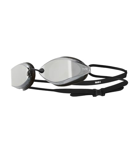 TYR Unisex Tracer X Racing Goggle Verspiegelt, Silber/Schwarz/Schwarz, Einheitsgröße