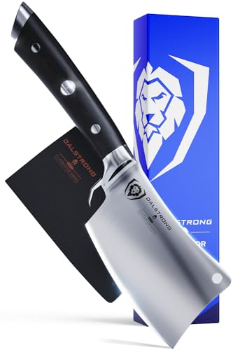 DALSTRONG Cleaver Knife - 4.5" - Gladiator Series - Heavy Duty - Razor Sharp - Forged High Carbon German Steel - Sheath Included - NSF Certified