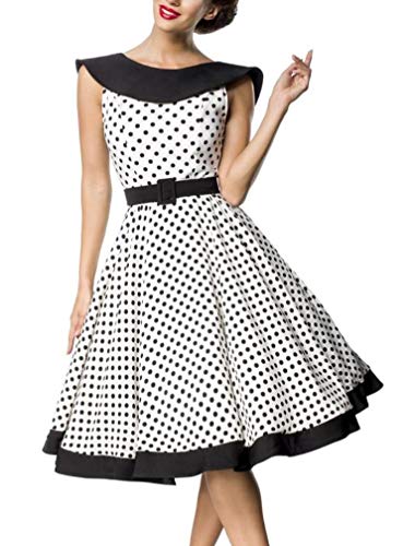 Belsira Gepunktetes ärmelloses Vintage Swing-Kleid 3XL