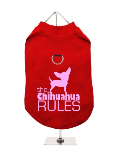 "The Chihuahua Rules" UrbanPup Hunde/T-Shirt (rot/pink)