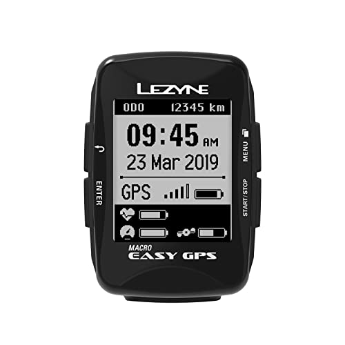 Lezyne Macro Easy GPS-Zähler für Fahrrad-/MTB, Unisex, Erwachsene, Schwarz, Einheitsgröße