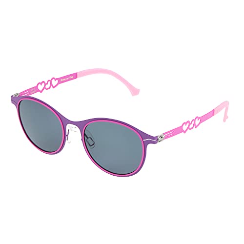 ActiveSol Kinder Sonnenbrille mit Metallgestell | 3 – 8 Jahre | polarisiert und UV400-Schutz | Jungen und Mädchen | Kindgerechte Motive (Herz - pink)