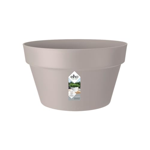 Elho Loft Urban Schale 35 - Blumentopf für Außen - Ø 34.5 x H 20.2 cm - Grau/Warmes Grau