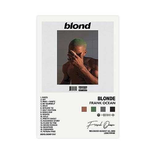 ppARK Frank Ocean Blonde Leinwand Poster für Raum Ästhetisches Album, Wandkunst, Modernes Dekor, Teenager-Geschenk 16x24 Zoll Ungerahmt