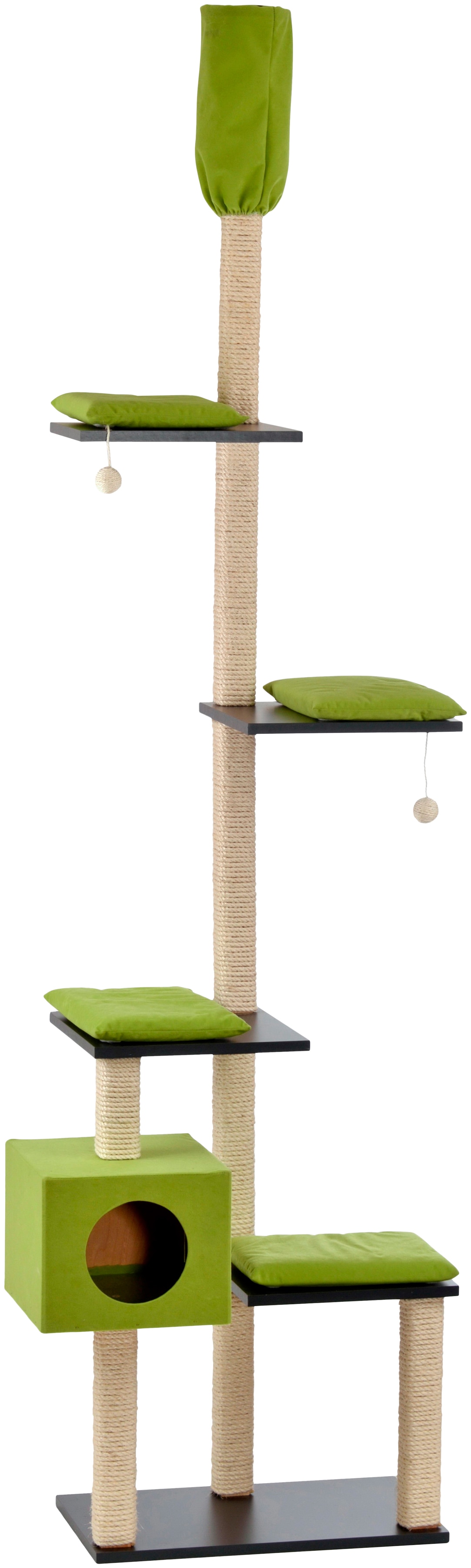 SILVIO DESIGN Kratzbaum-Deckenspanner »Bashira«, B/T/H: 73/47/230-260 cm, grün