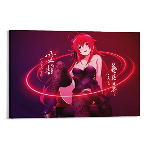 XINXUN Anime süßes Mädchen Gremory Rias High School DxD 1 Wandkunst Bild Gemälde Poster Leinwanddruck Poster Kunstwerke Schlafzimmer Wohnzimmer Dekor 40 x 60 cm
