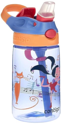 Contigo Kinder Trinkflasche Gizmo Flip Autospout mit Strohhalm, BPA-freie Wasserflasche, auslaufsicher, ideal für Kindergarten, Schule und Sport, 420 ml