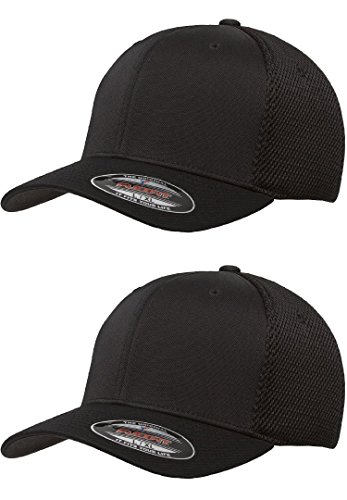 Flexfit Ultrafibre Cap (6533), 2 schwarze Kappen, L/XL