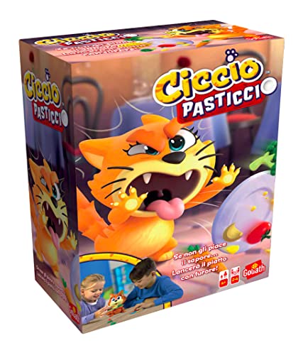 GOLIATH Ciccio Pasticcio, Brettspiel für Jungen und Mädchen, ab vier Jahren, Actionspiel mit Katze, stimuliert Reflexionen, Mehrfarbig, 926351.006