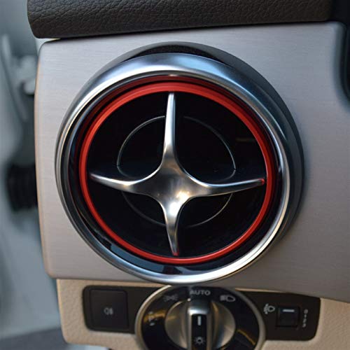 GXDD Auto AC Vent Ordnungs-Ring Aufkleber Gepasst For Mercedes Benz SLK R172 SLC SLK200 SLC250d SL500 AMG SLC43 Klimaanlage Outlet Dekorieren Abdeckung (Color Name : SL SLC SLK Red)