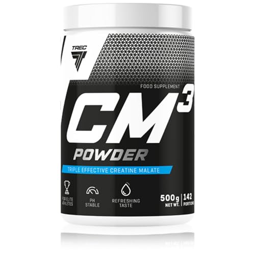 Trec Nutrition CM3 Powder 1er Pack x 500g - Malat Dreikreatinieren - Kreatin – Creatine - 95% Keine Zusätze Muskelkraft und Kraftaufbau - Bodybuilding und Muskelkraft (Orange)