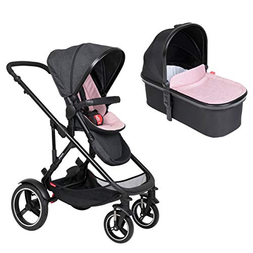 Phil&teds Voyager mit Sitzeinlage in der Farbe blush + Babywanne (Carrycot) mit Abdeckung in der Farbe blush