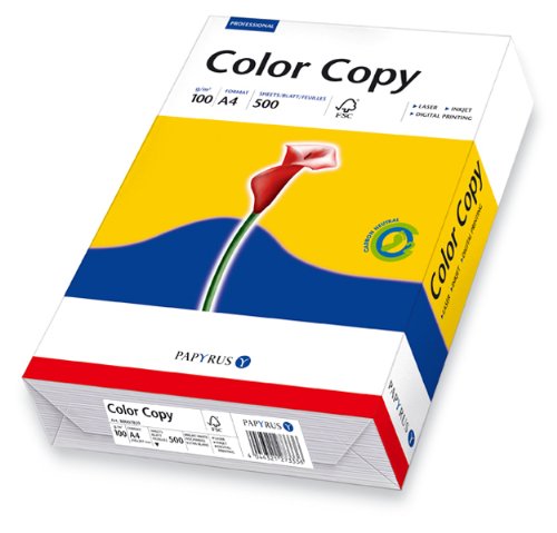 Papyrus 88007859 Drucker-/ Farblaserpapier ColorCopy: 100 g/m², A4 500 Blatt satiniert, Weiß, Hochglatt