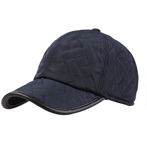 Sporty Baseballcap mit Ohrenklappen Wasserdicht Kappe Mütze Schirmmütze Ohrenschutz Basecap Wintercap Cap Wintermütze (Blau)