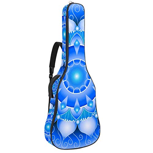 Gitarrentasche Blaues Mandala Gitarre Tasche Wasserdichte 40 41 Zoll Guitar Case Oxford Gitarre Tasche Drucken Gitarren Bag Tragetasche Rucksack